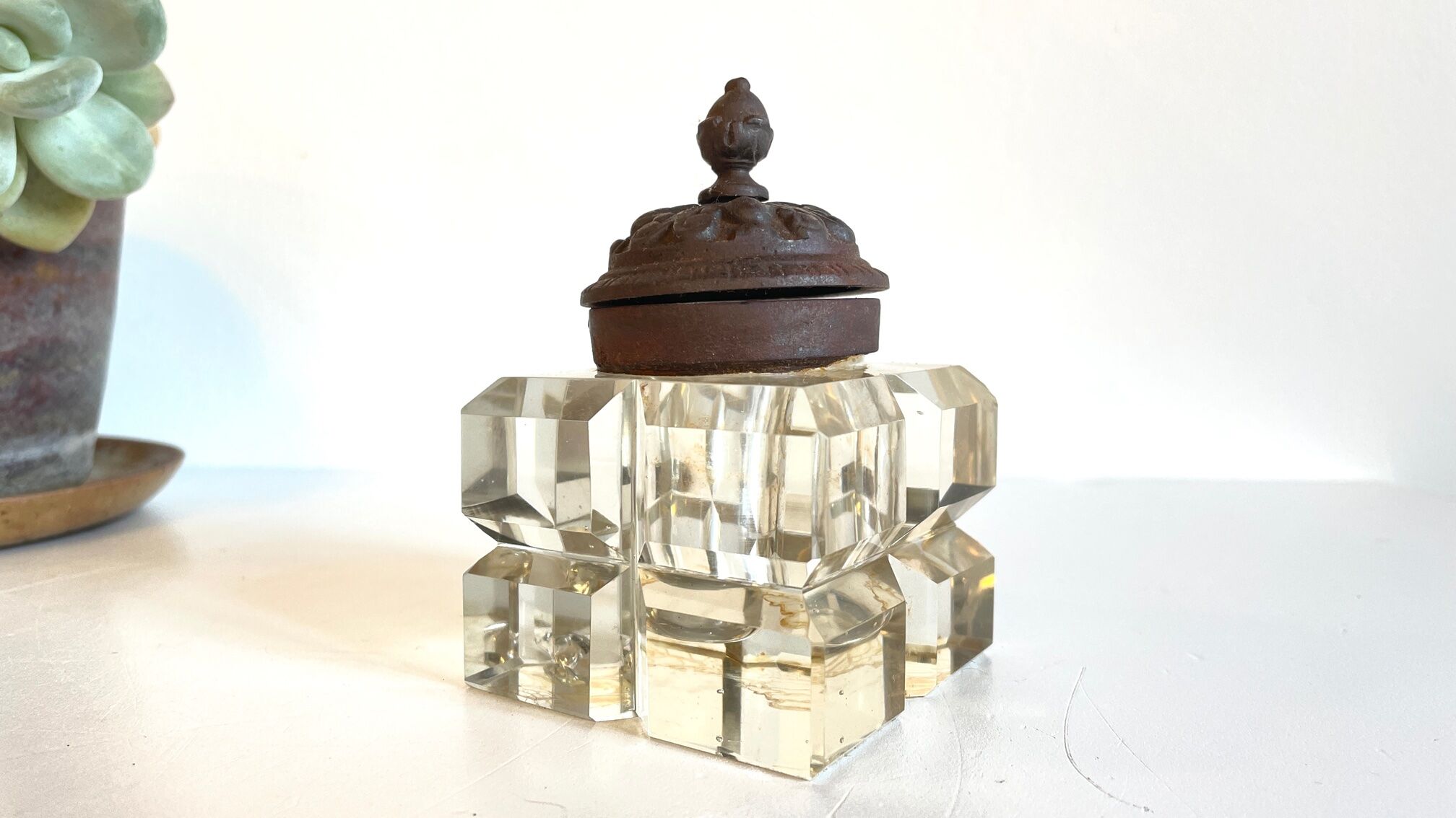 1930 crystal inkwell