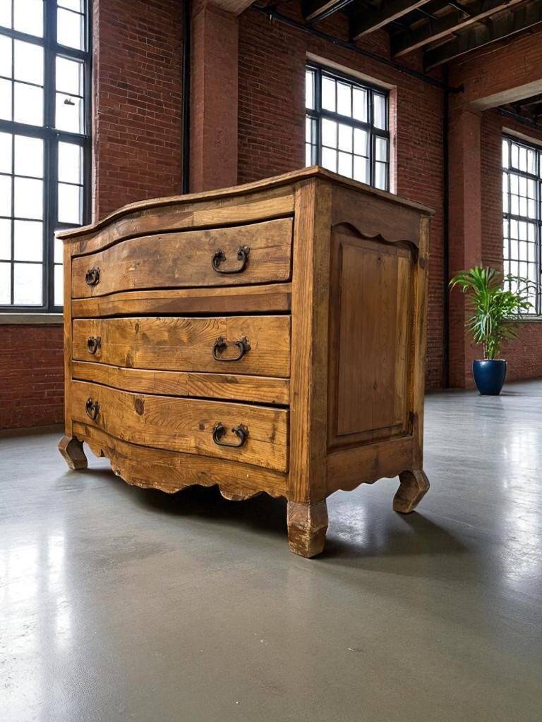 Vintage XL wooden chest of drawers / belly cabinet