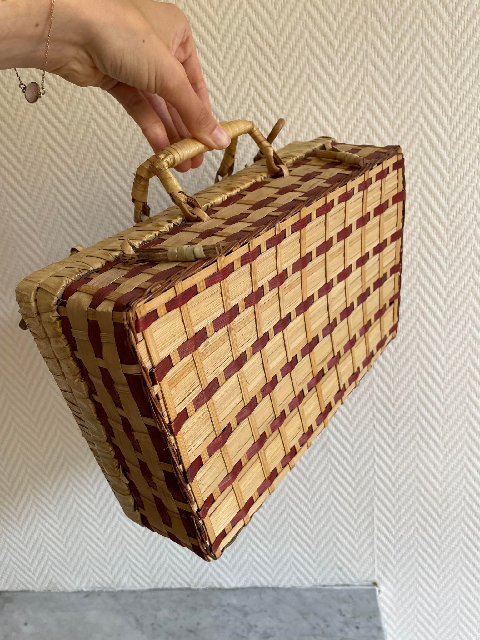 Wicker suitcase