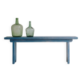 Bench in gray oak with blue hues