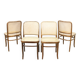Chaises vintage n°811 en bois courbé, lot de 4