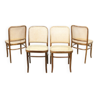 Chaises vintage n°811 en bois courbé, lot de 4