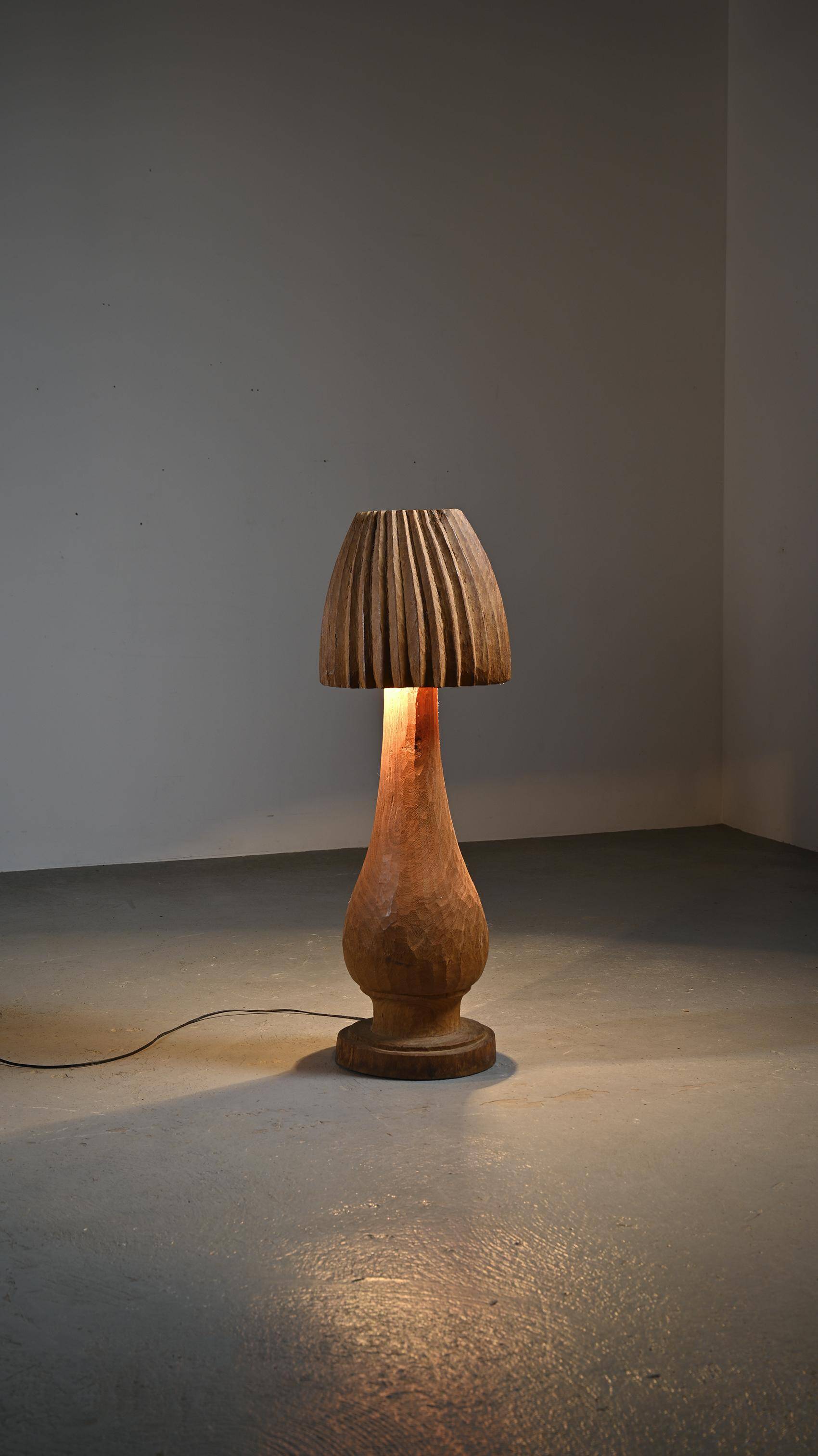 Large Brutalist Gouge Lamp, circa 1970