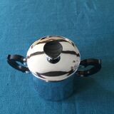 Art Deco sugar in chrome copper and signed minnow