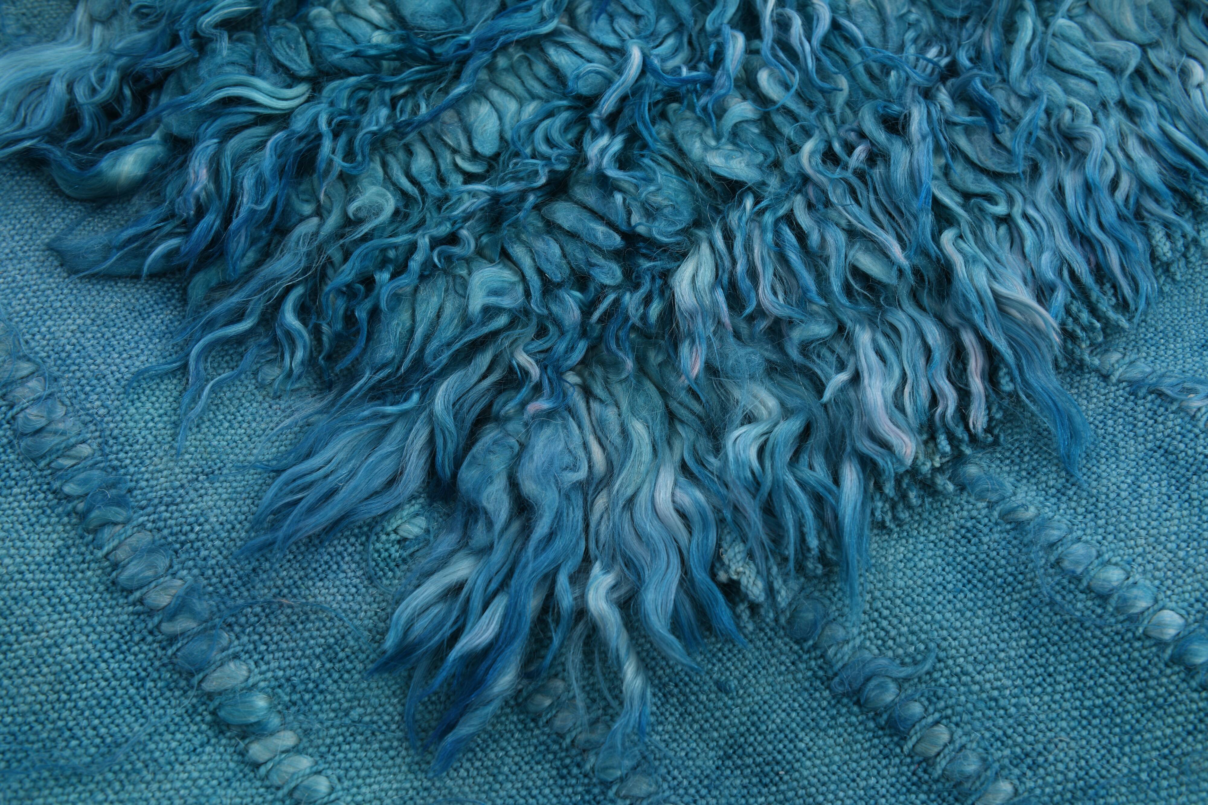 Long hairy bohemian kilim rug,268x325cm