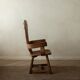 Brutalist Oak Armchair with Sculptural High Back by De Puydt, 1960s