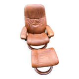 Stressless armchair and footrest set from the 70s/80s.