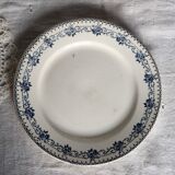 Antique flat plate, ironstone, Boulenger, Choisy-le-Roi "Parmentier"