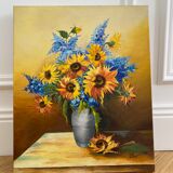 Peinture nature morte à l’huile tournesol