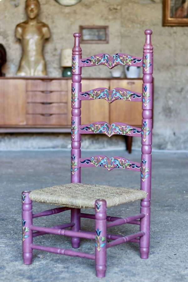 Chaise folklorique vintage de nourrice