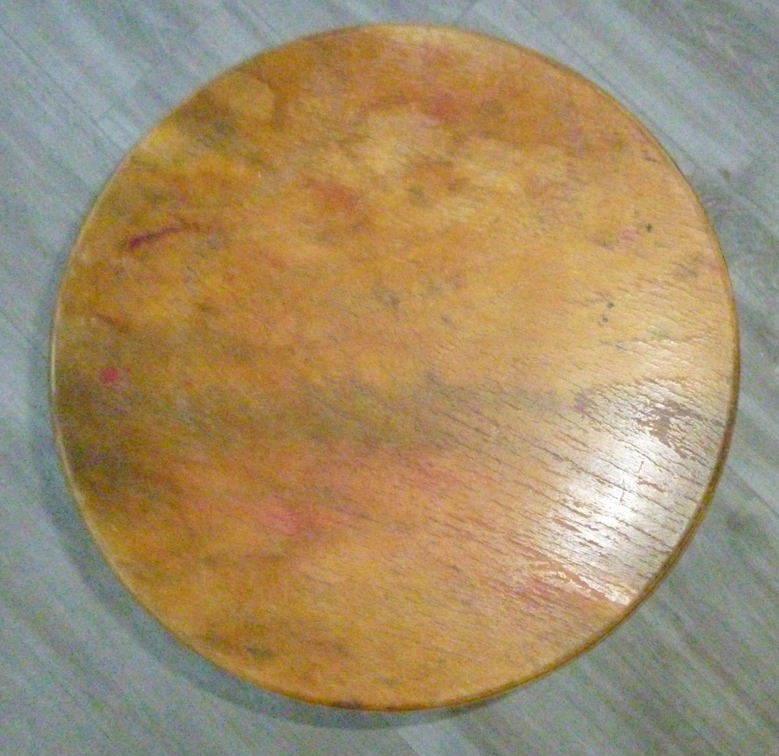 Wooden and metal industrial screw stool