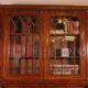 Display Cabinet or Mahogany Bookcase with Secretary - 19th Century