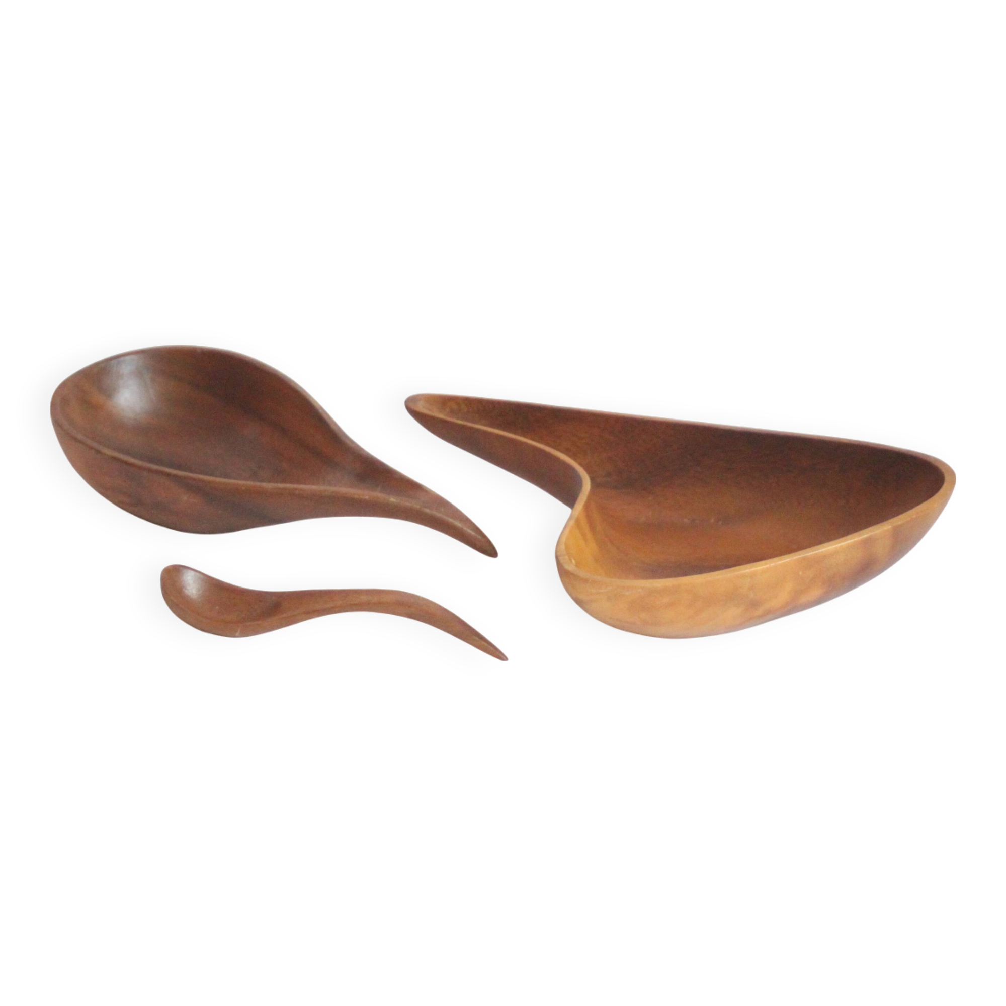 Bols en bois, lot de trois
