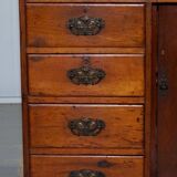 Small Victorian desk in solid walnut with drawers.