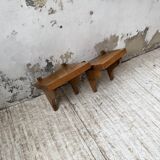 Pair of modernist constructivist wall-mounted bedside tables