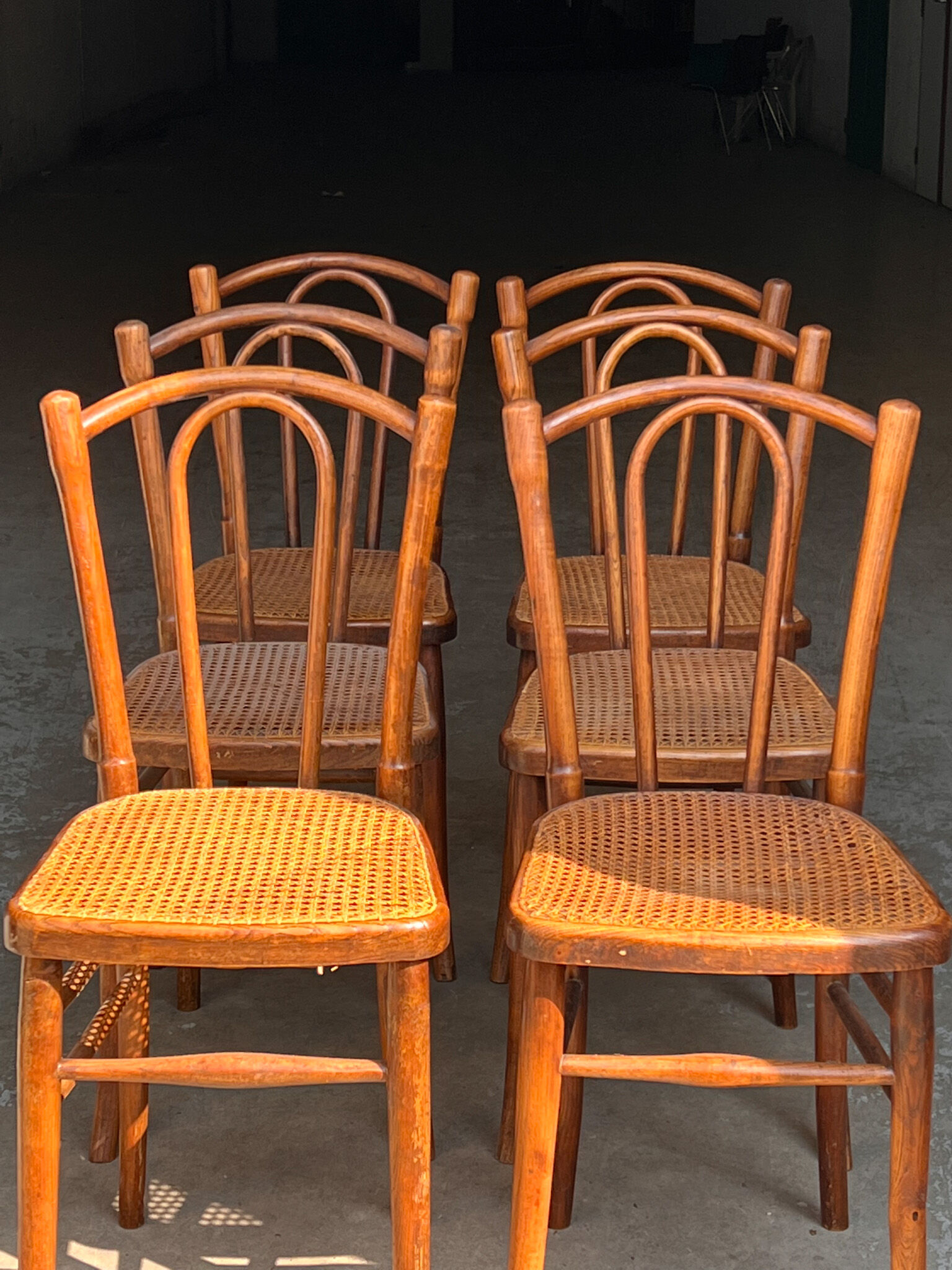 6 chairs bistro old cannage