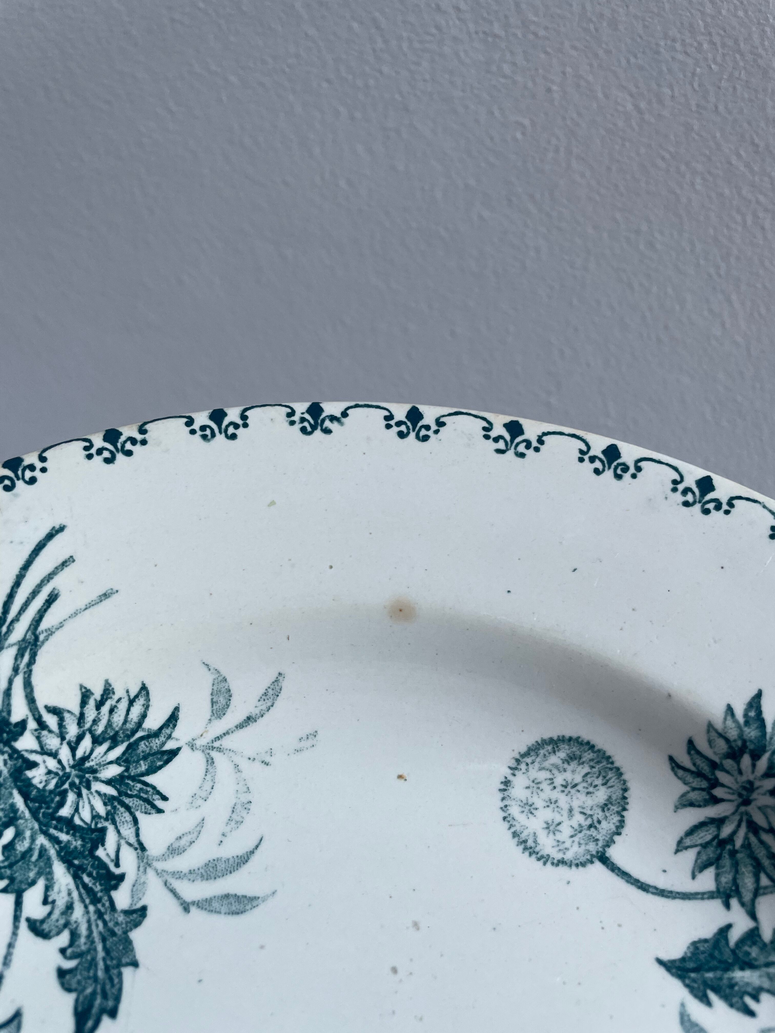 Set of 10 hollow plates Terre de Fer XIXth, model Madrid