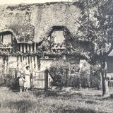 Georges lefebvre, old cottage, black and white photo, circa 1930. signed in ink