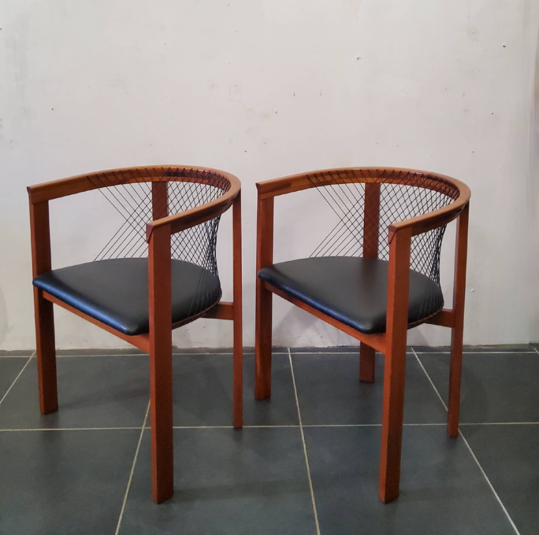 Scandinavian rope chairs by Niels Jørgen Haugesen for Tranekaer Denmark