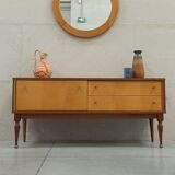 Round elm mirror, 80's