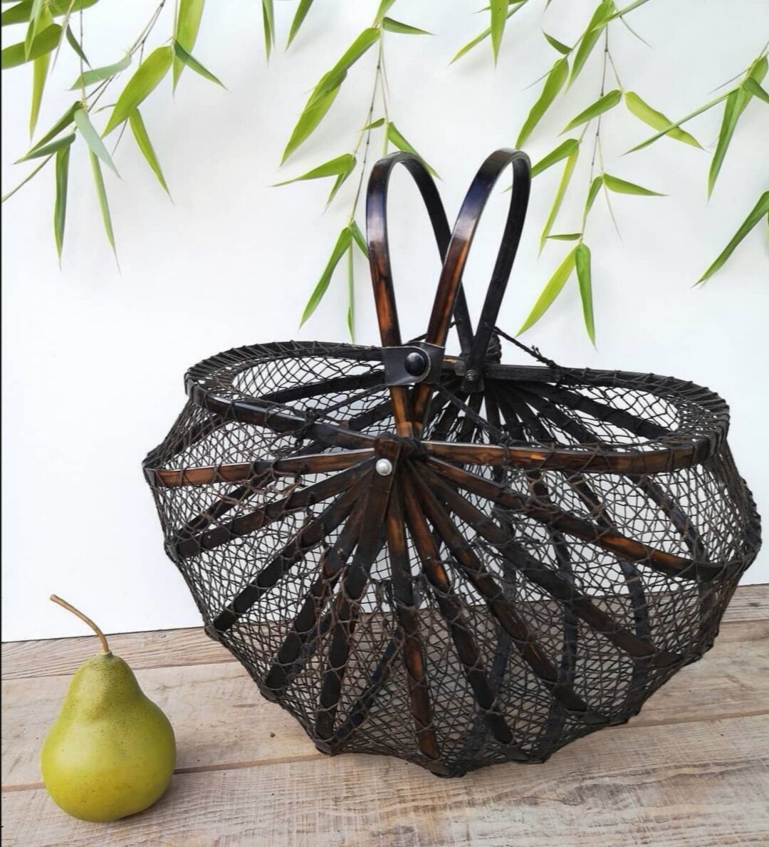 Vintage bamboo basket