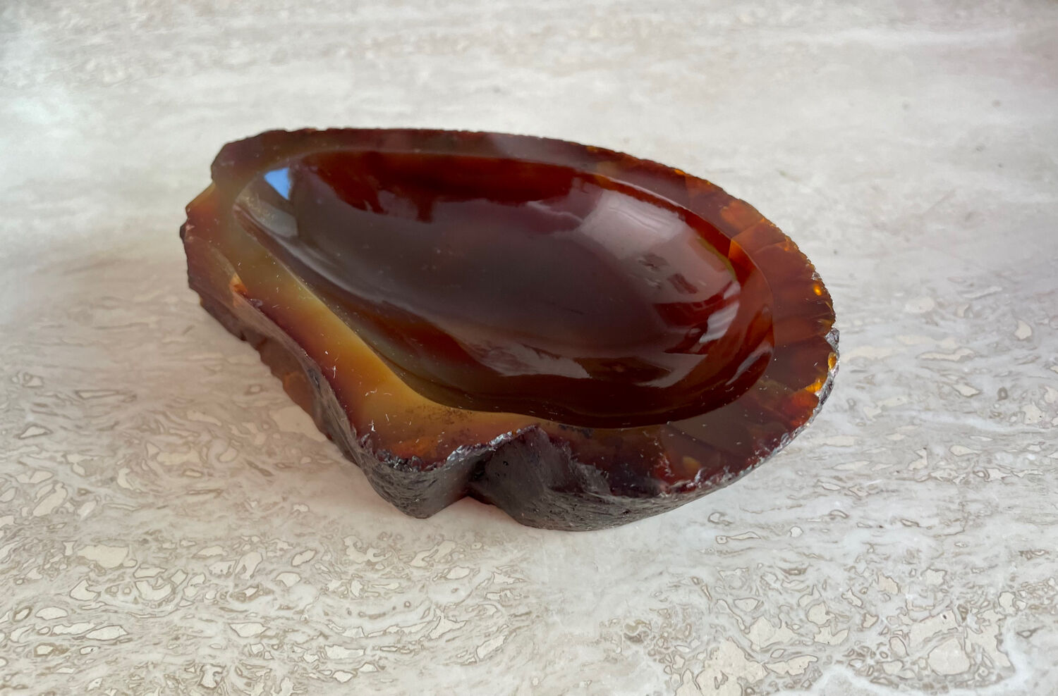 Vintage brutalist onyx ashtray