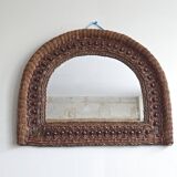 Vintage rattan mirror 1960