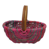 Small multi-colored wicker basket for children