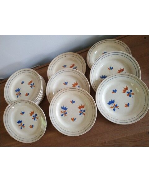 12 plates in Gien porcelain