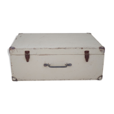 Old cream white wooden bag or wooden suitcase
