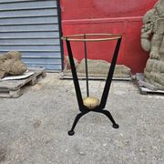 Umbrella stand in metal and gilded brass from the 1950s