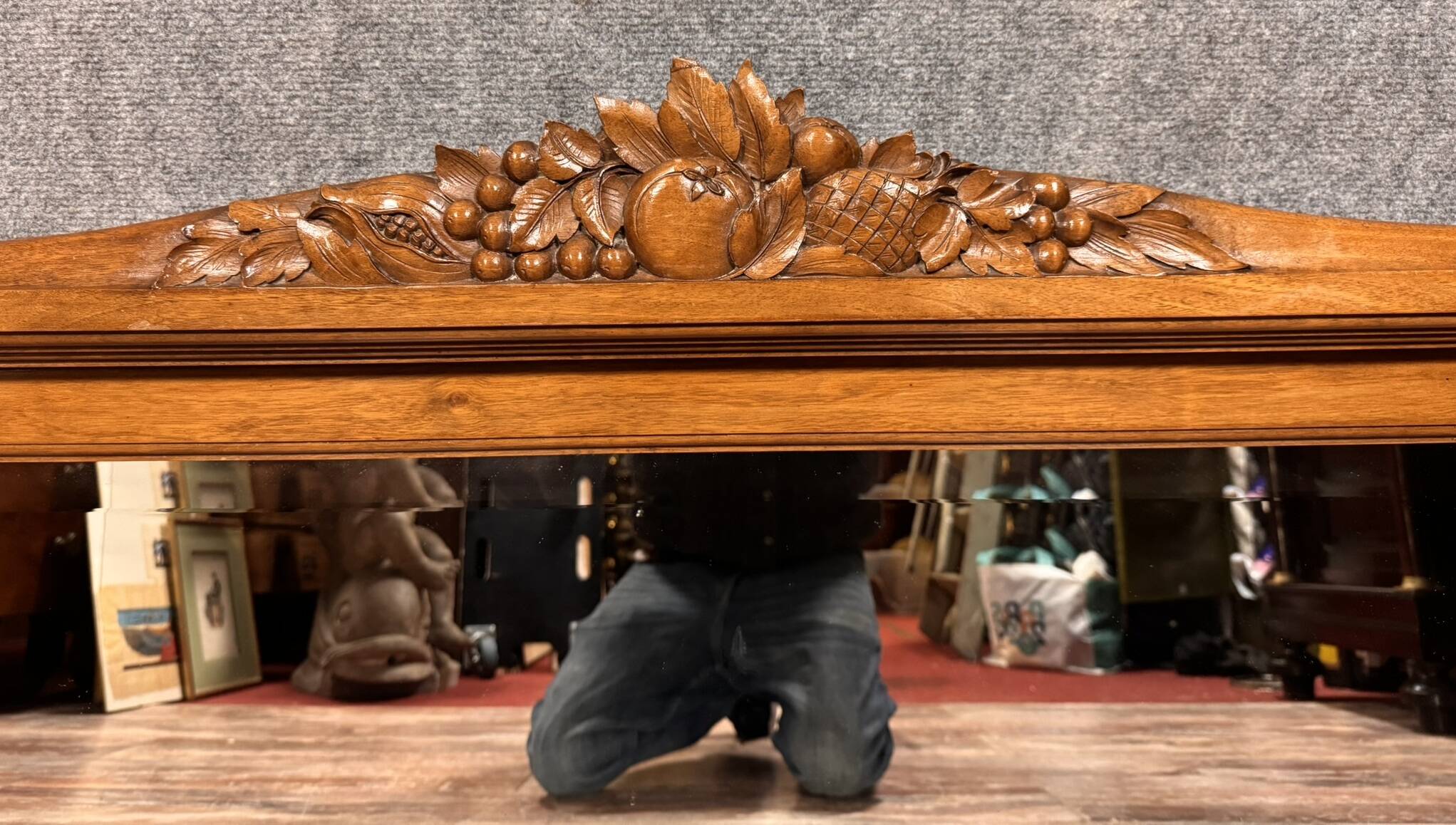 Art deco period walnut mirror circa 1930