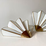 Glass paste fan wall lamp