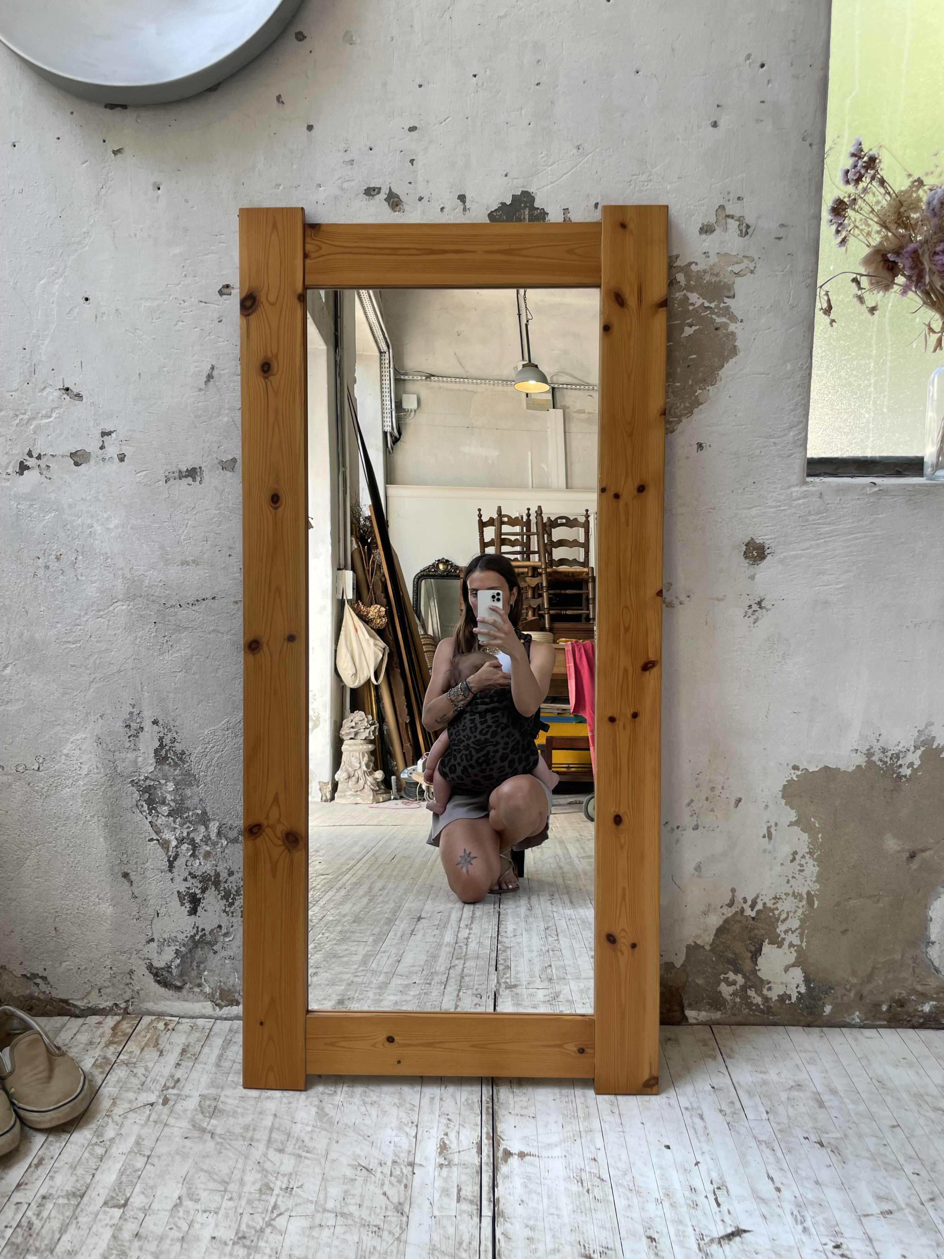 80s pine mirror