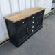 Industrial furniture craft six drawers two black doors