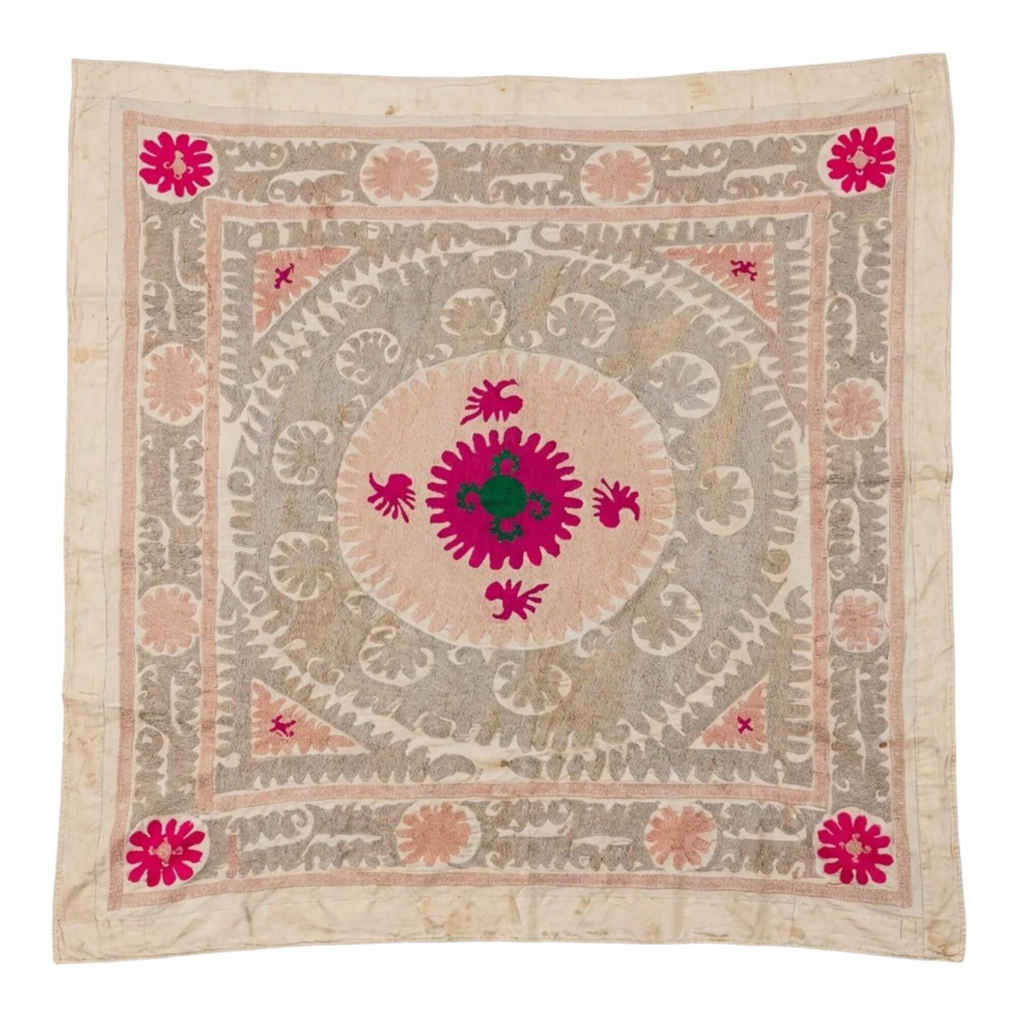 Vintage hand-embroidered tablecloth 150x156 cm