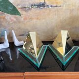 Set of 2 1980s modernist wall light Alaska Lux Lighting House Inc., Germany.