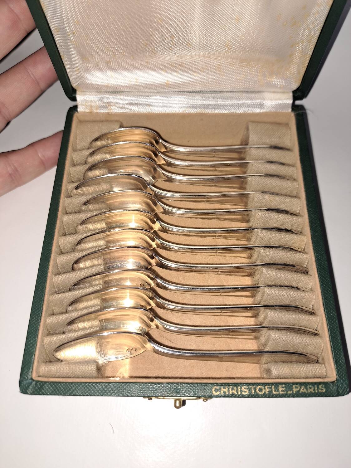 12 small mocha spoons. Christofle Paris.