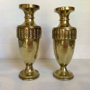 Pair of brass vases