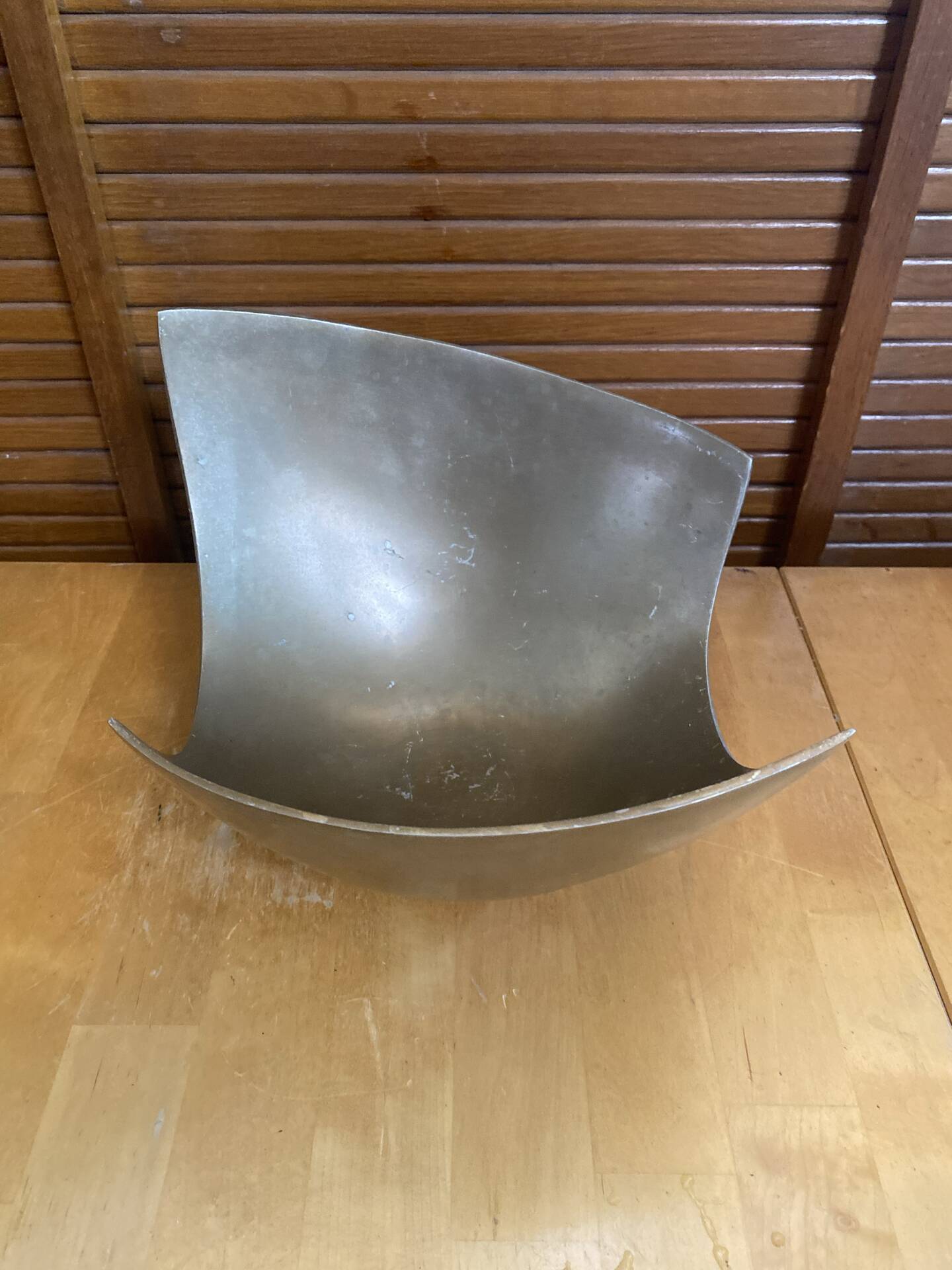 Service bowl michael lax design polished aluminium 1980s vintage cut