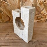 Vase soliflore en travertin 1970