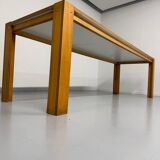 Large modernist plywood table, Memphis style, 1980s