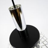 Set of 2 space age lucite and metal pendants, 1970s