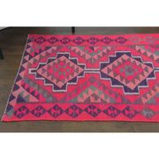 1970s Vintage Turkish Hand-Knotted Wool Cotton Pink Runner Rug 91x312