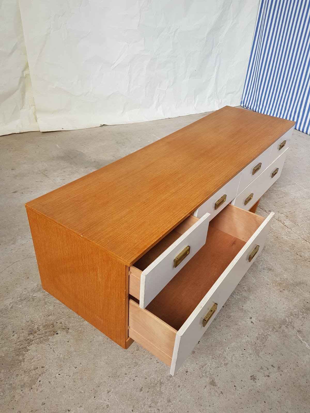 Mid century compact sideboard long chest of drawers danish Scandinavian design