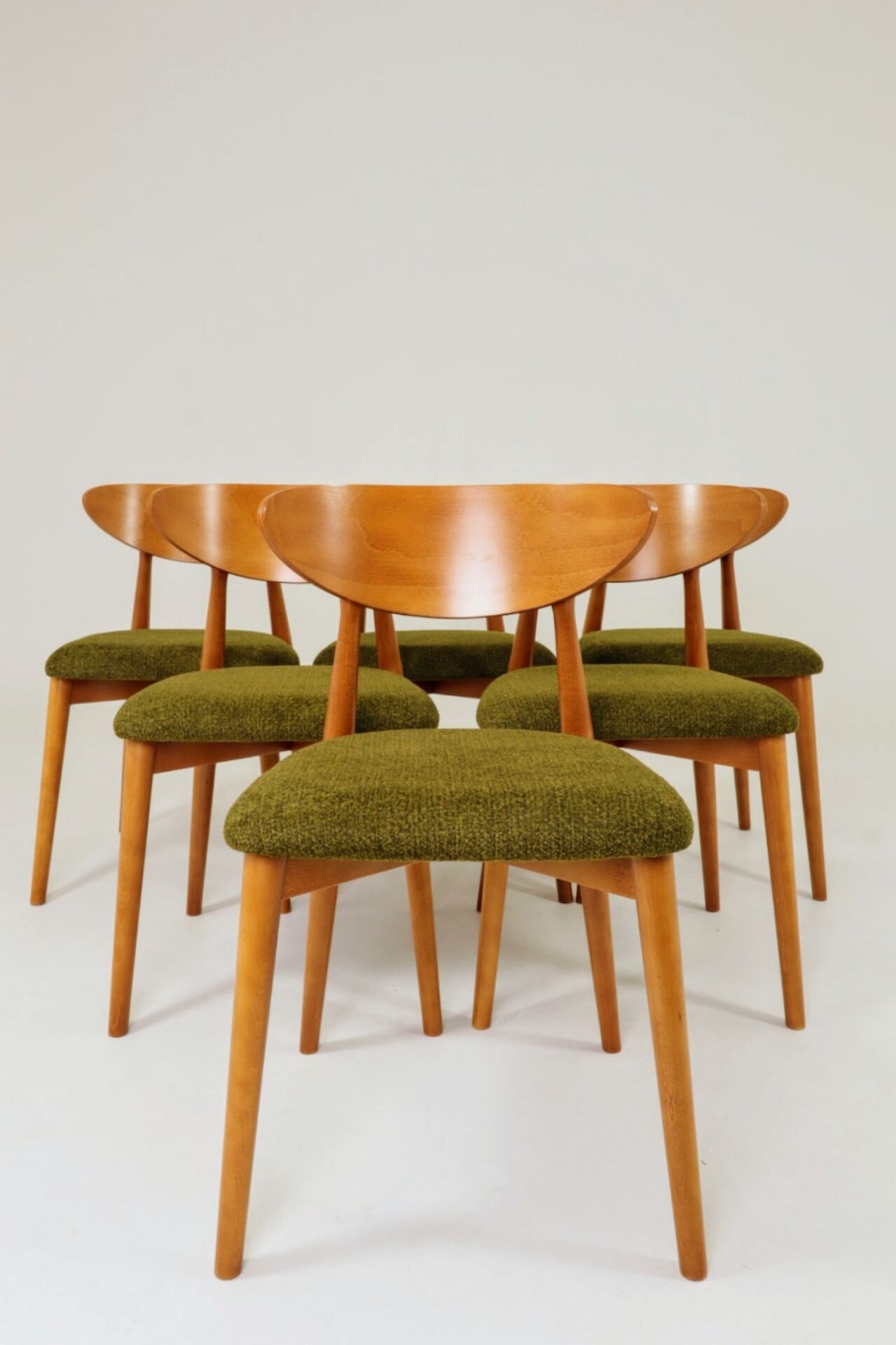Wild green dining chairs light wood