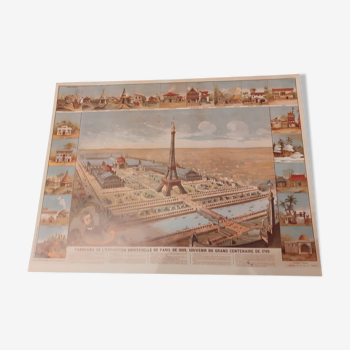 Affiche "panorama de l'exposition universelle Paris "