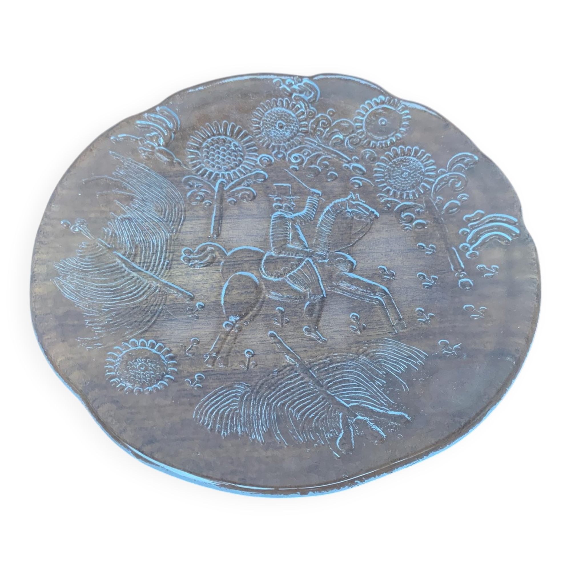 Vintage Swedish glass plate Doran by Goran Warff for Kosta Boda