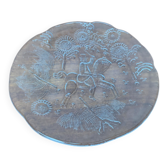 Vintage Swedish glass plate Doran by Goran Warff for Kosta Boda