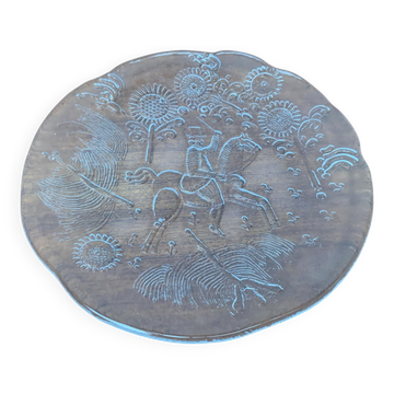 Plateau en verre vintage suédoise Doran par Goran Warff pour Kosta Boda